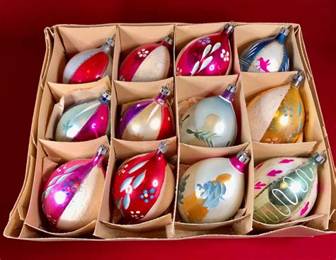 Some color loss, spotting and darkening, as is common with this old glass. . Vintage poland christmas ornaments